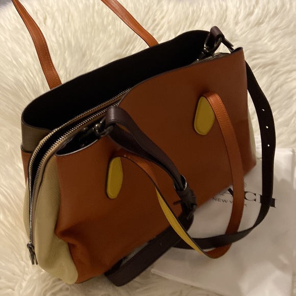 Coach 89086 Colorblock Lora Carryall Large Satchel Handbag perfect fall colors - Picture 9 of 17